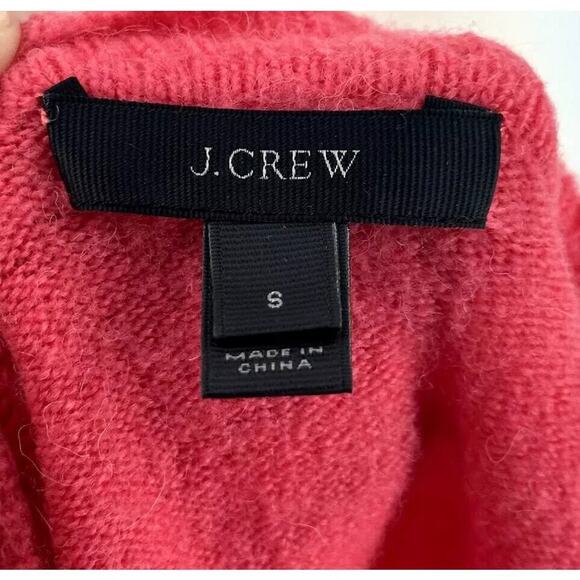 J Crew Women V-Neck Wool/Alpaca Blend Sweater Small Pink Lightweight Preppy Cozy - Picture 8 of 8
